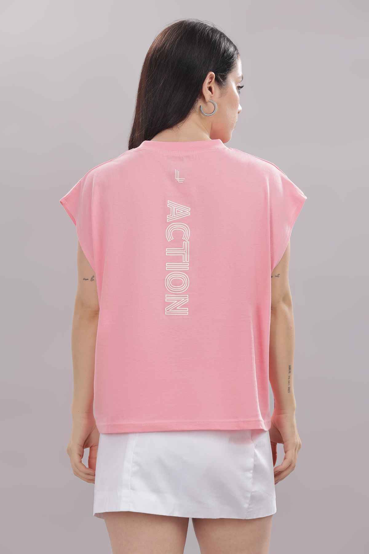 Springman Women's Cotton Tank Top | 160 GSM Fabric | Bio Washed | Round Neck | Peach - S