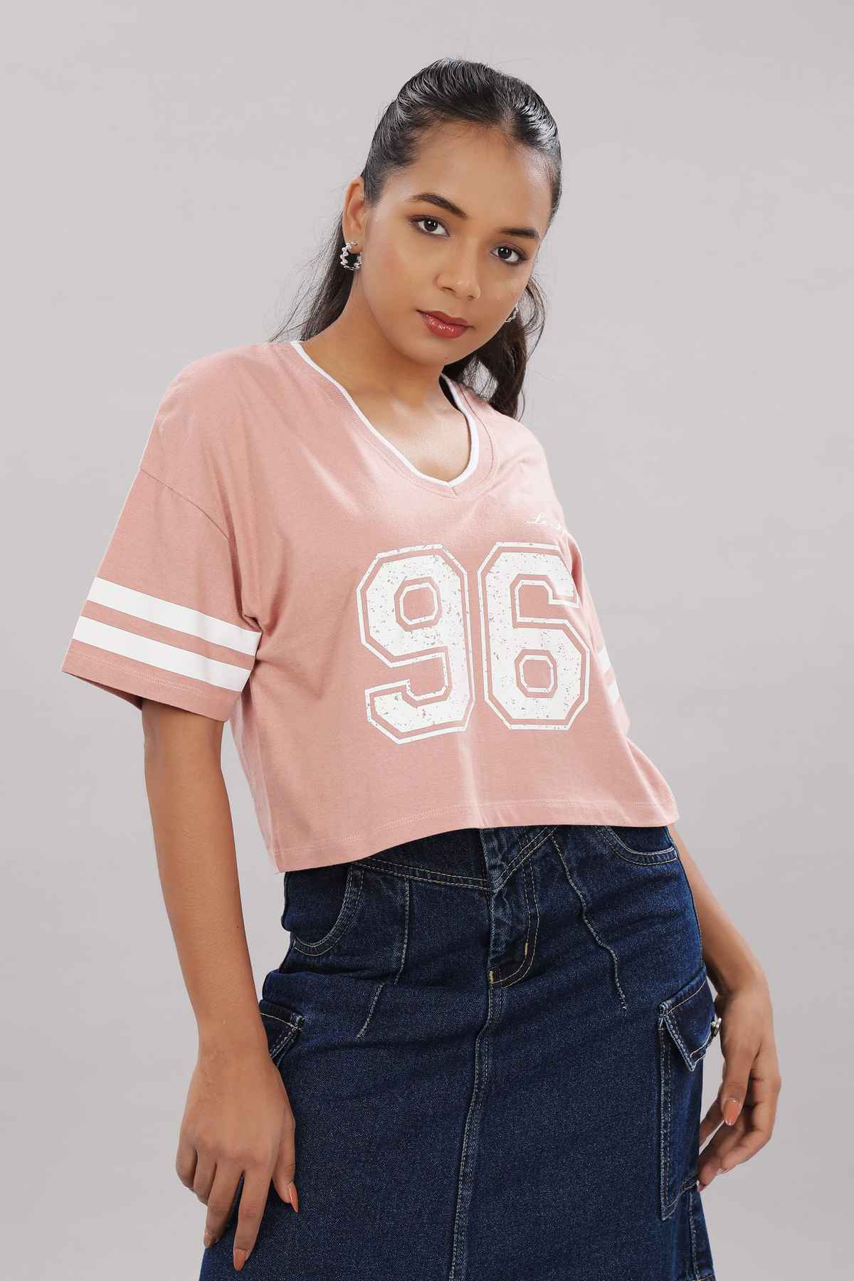 Springman Crop Top | For Gym and Daily Wear | 100% cotton for Women | Pink - S