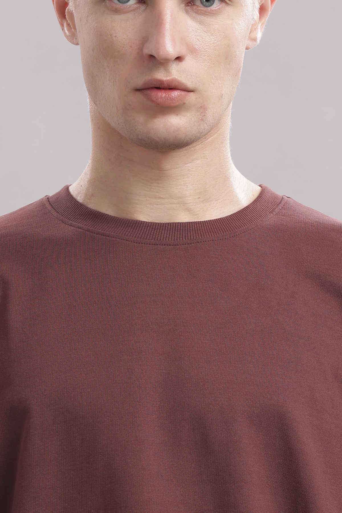 OUTLAWS Men's 100% Cotton Oversized T-Shirt | Half Sleeves | Round Neck | Maroon - M