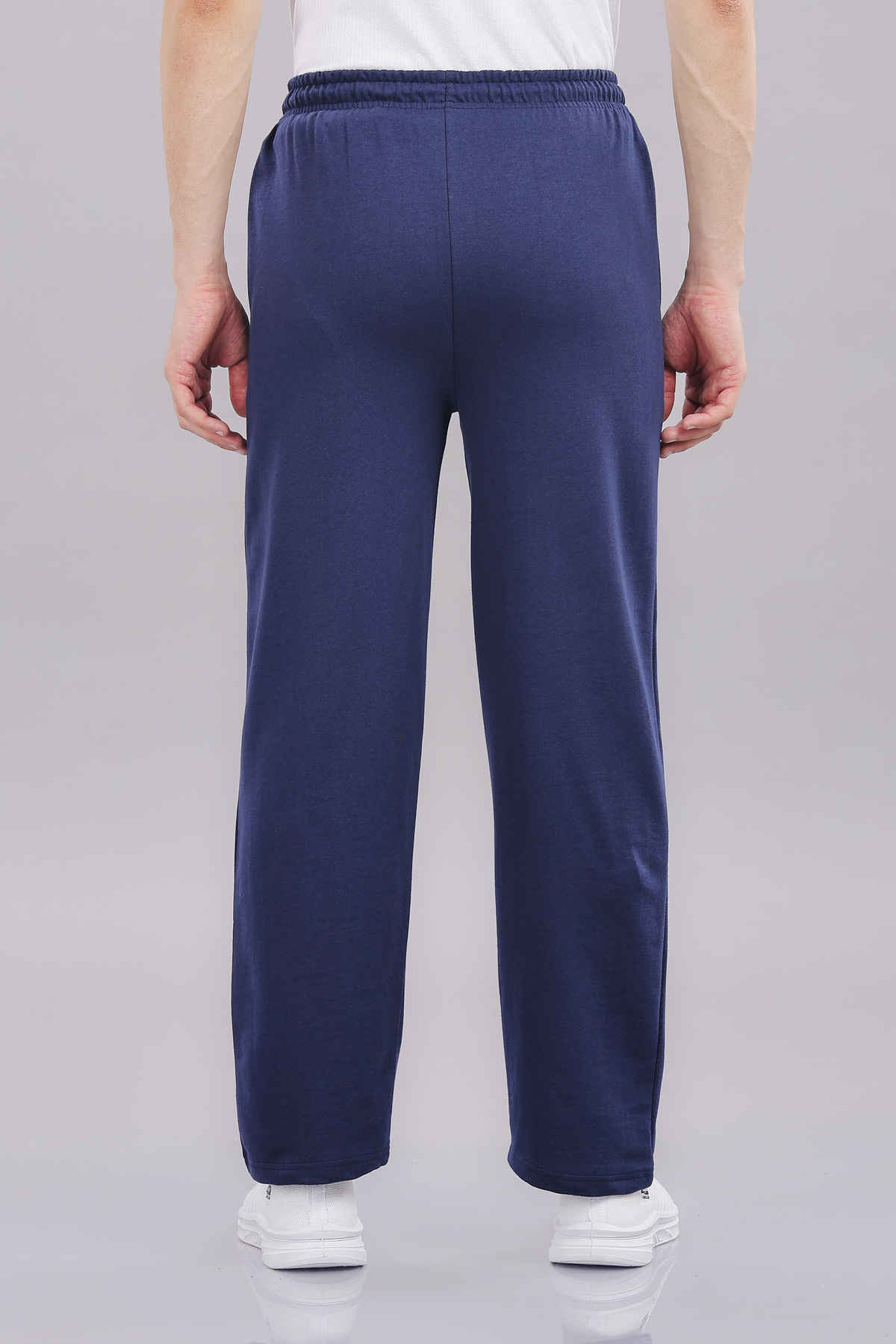Springman Men's Solid Cotton Rich French Terry Baggy Track Pant | Blue - S