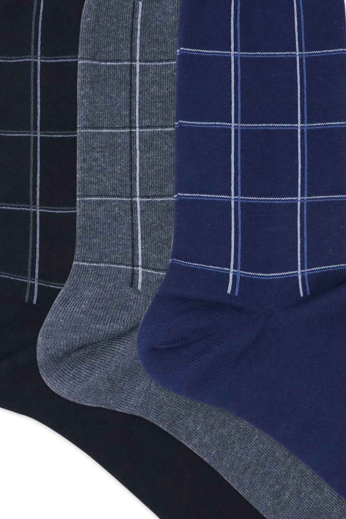 SocksXpress by Balenzia Men's Checks Crew Length Cotton Socks | Multicolored