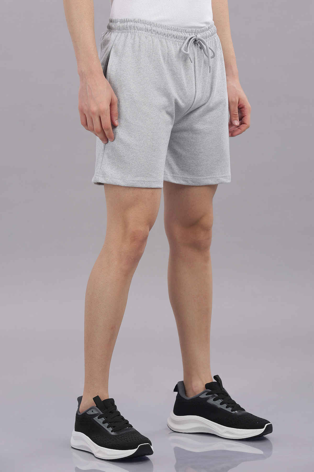 Springman Solid French Terry With Elastic & Drawstring Shorts For Men's | Grey | XL
