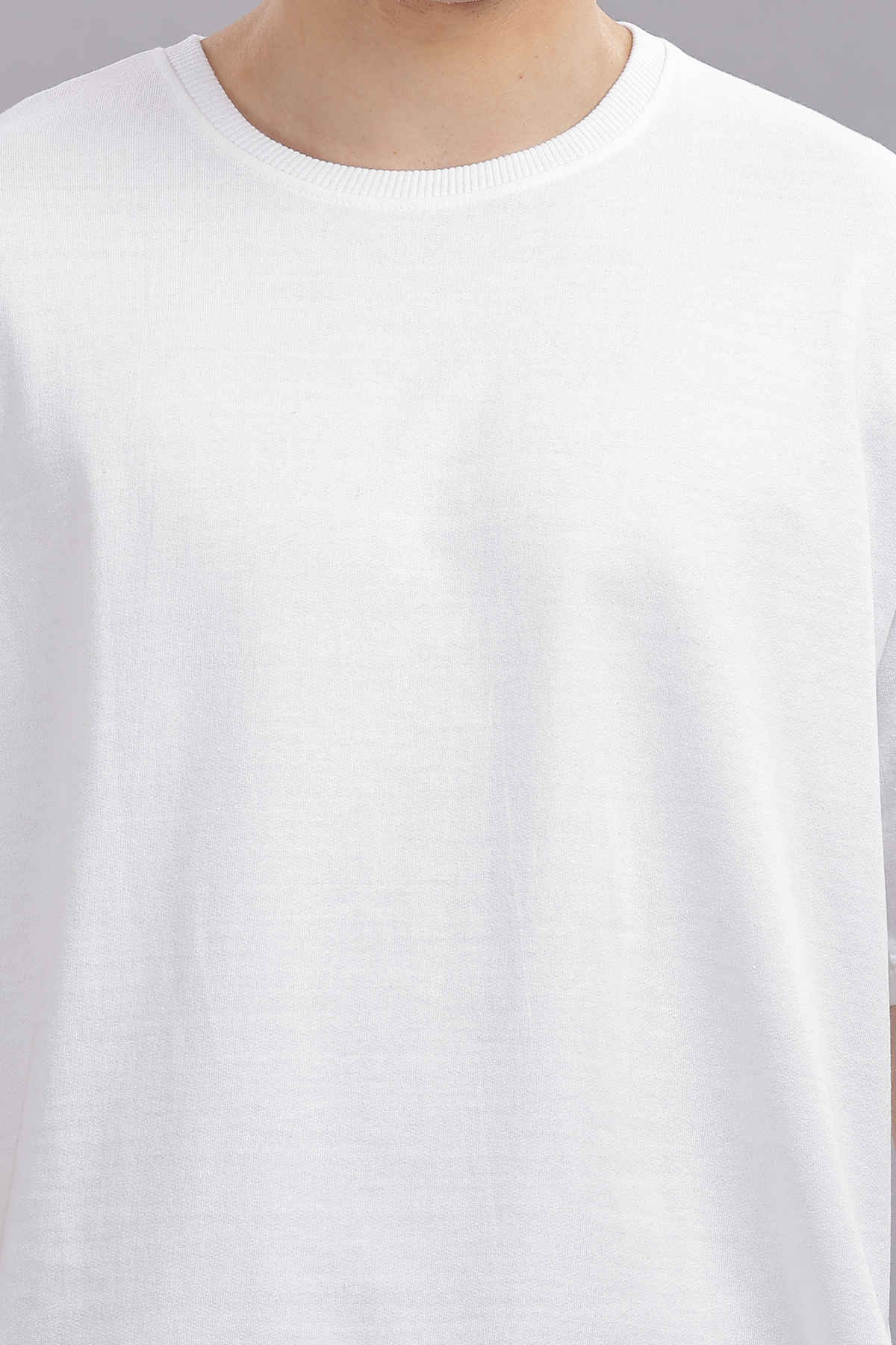 Springman Men 100% Cotton French Terry Oversized T-shirt | White - XL