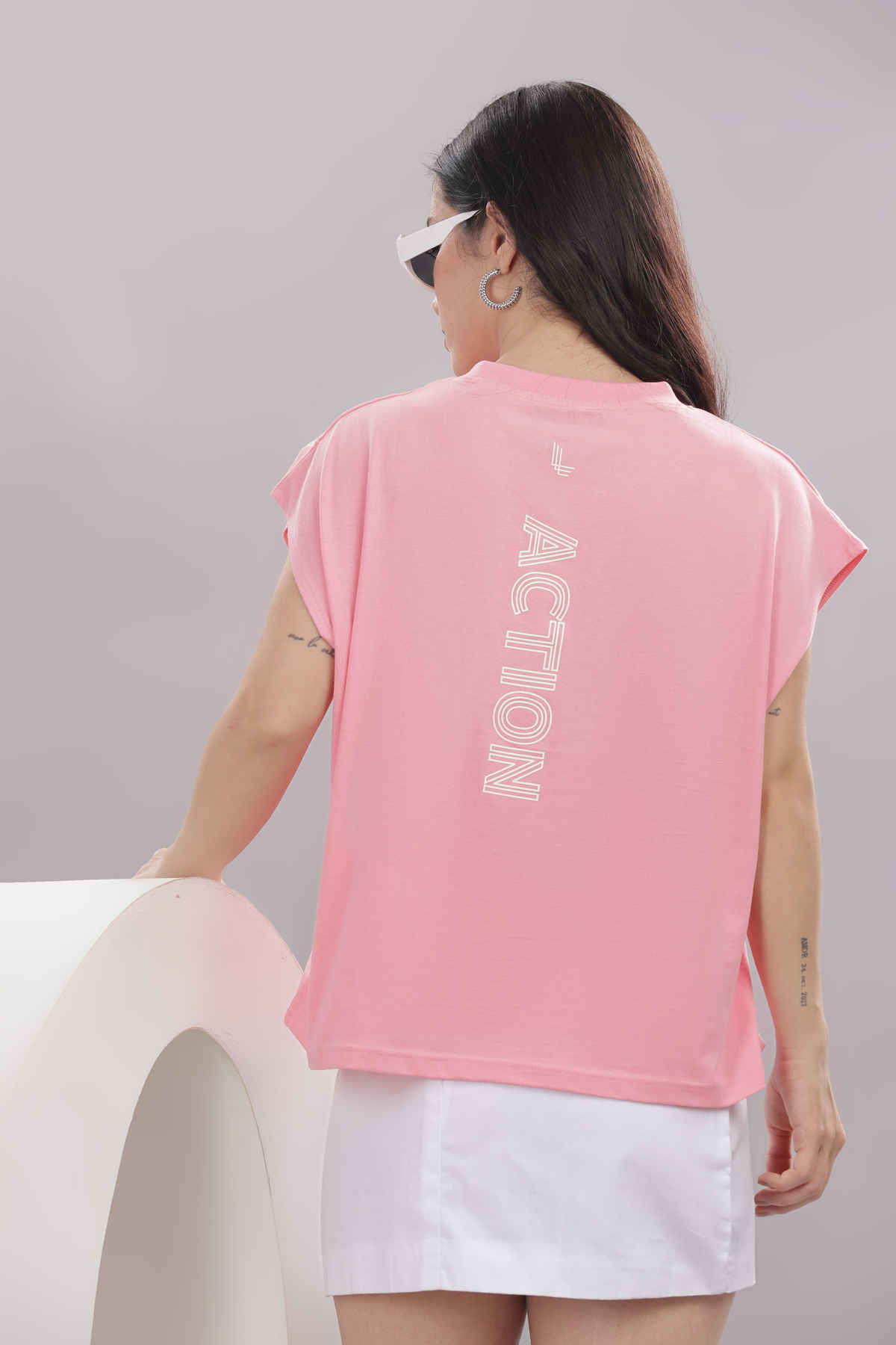 Outlaws Women's Cotton Tank Top | 160 GSM Fabric | Bio Washed | Round Neck | Peach - M