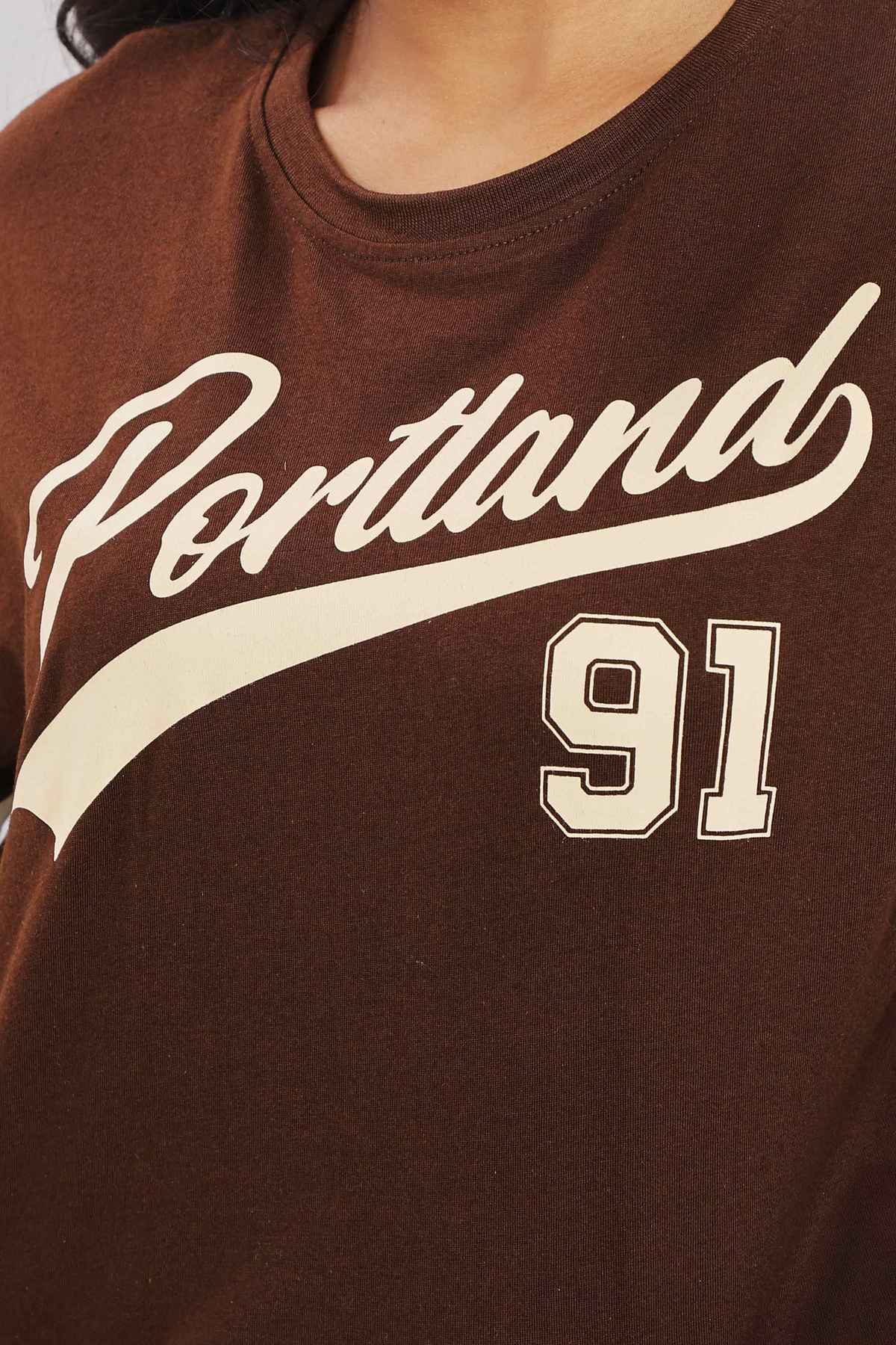 Springman Crop Top | For Gym and Daily Wear | 100% cotton for Women | Brown - XL