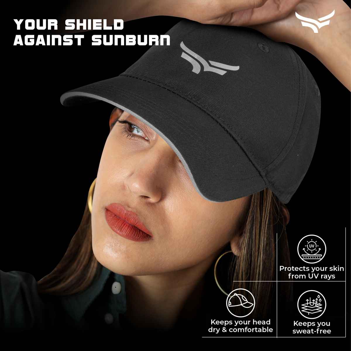 Xtrim Sports Cap - Black and Grey