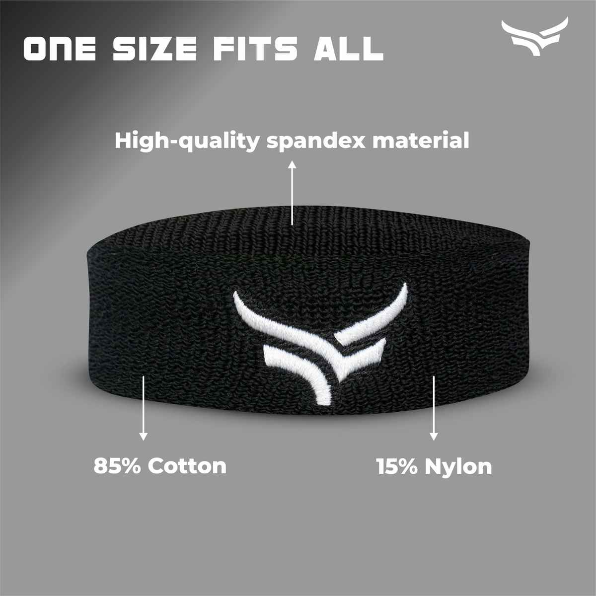 Xtrim Unisex Head Band, Breathable Fabric, Highly Elastic | Black & White