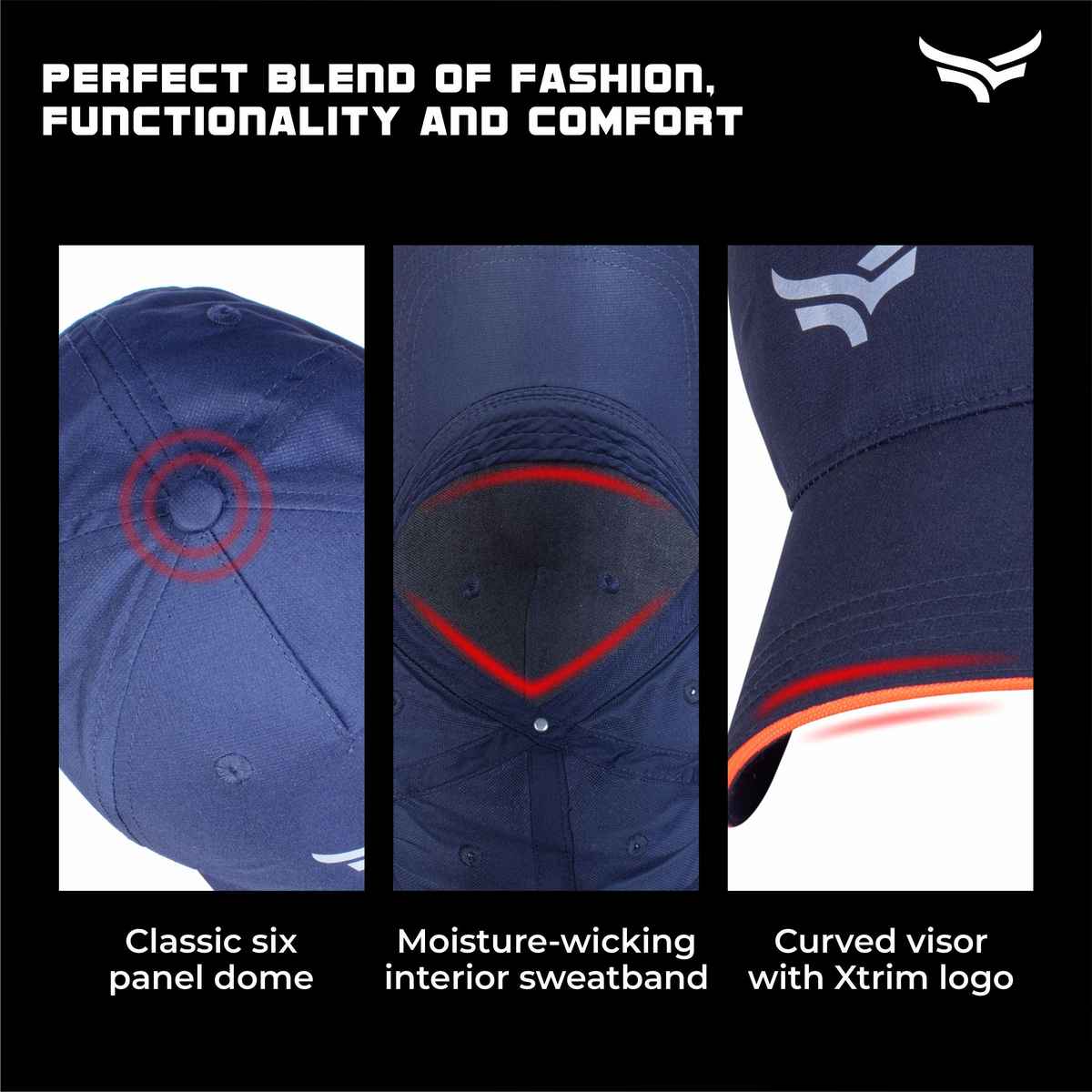 Xtrim Sports Cap - Blue and Orange