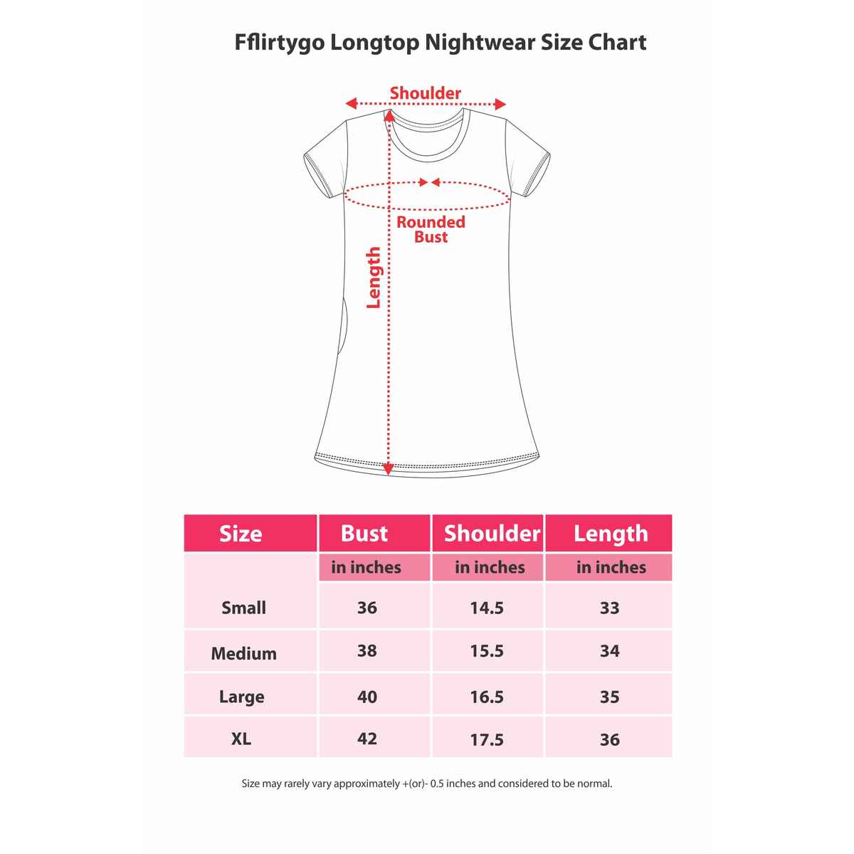 Fflirtygo Women's Cotton Long Tees | Comfy Short Nighty | Orange - L