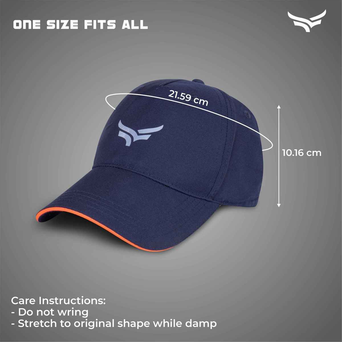 Unisex Adjustable Poly Cotton Head Cap- Blue and Orange