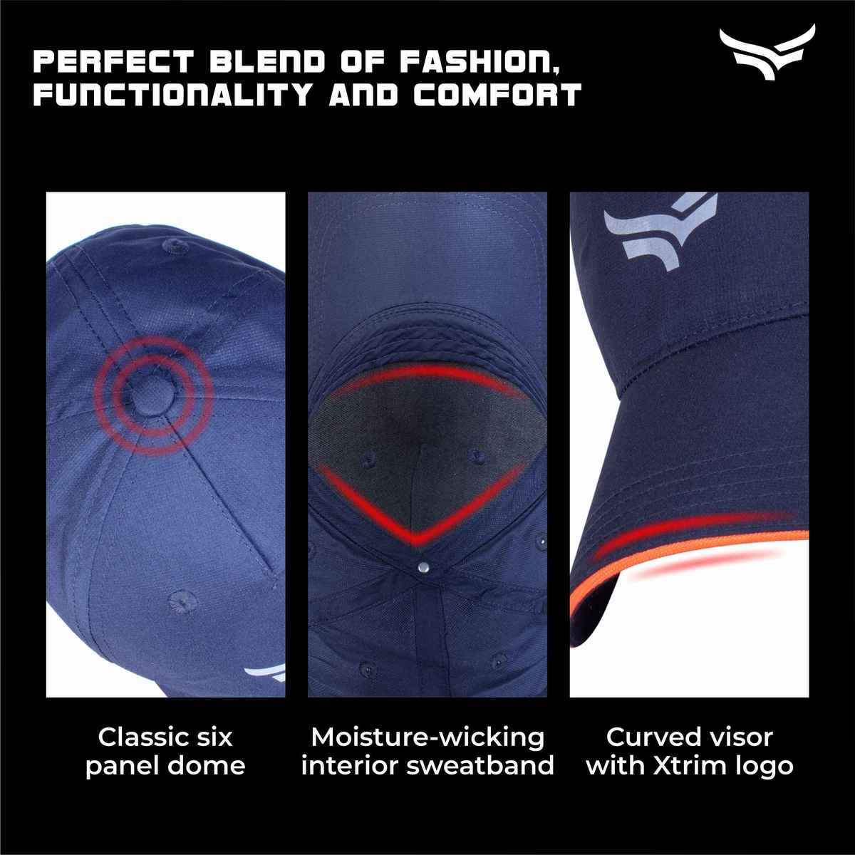Unisex Adjustable Poly Cotton Head Cap- Blue and Orange