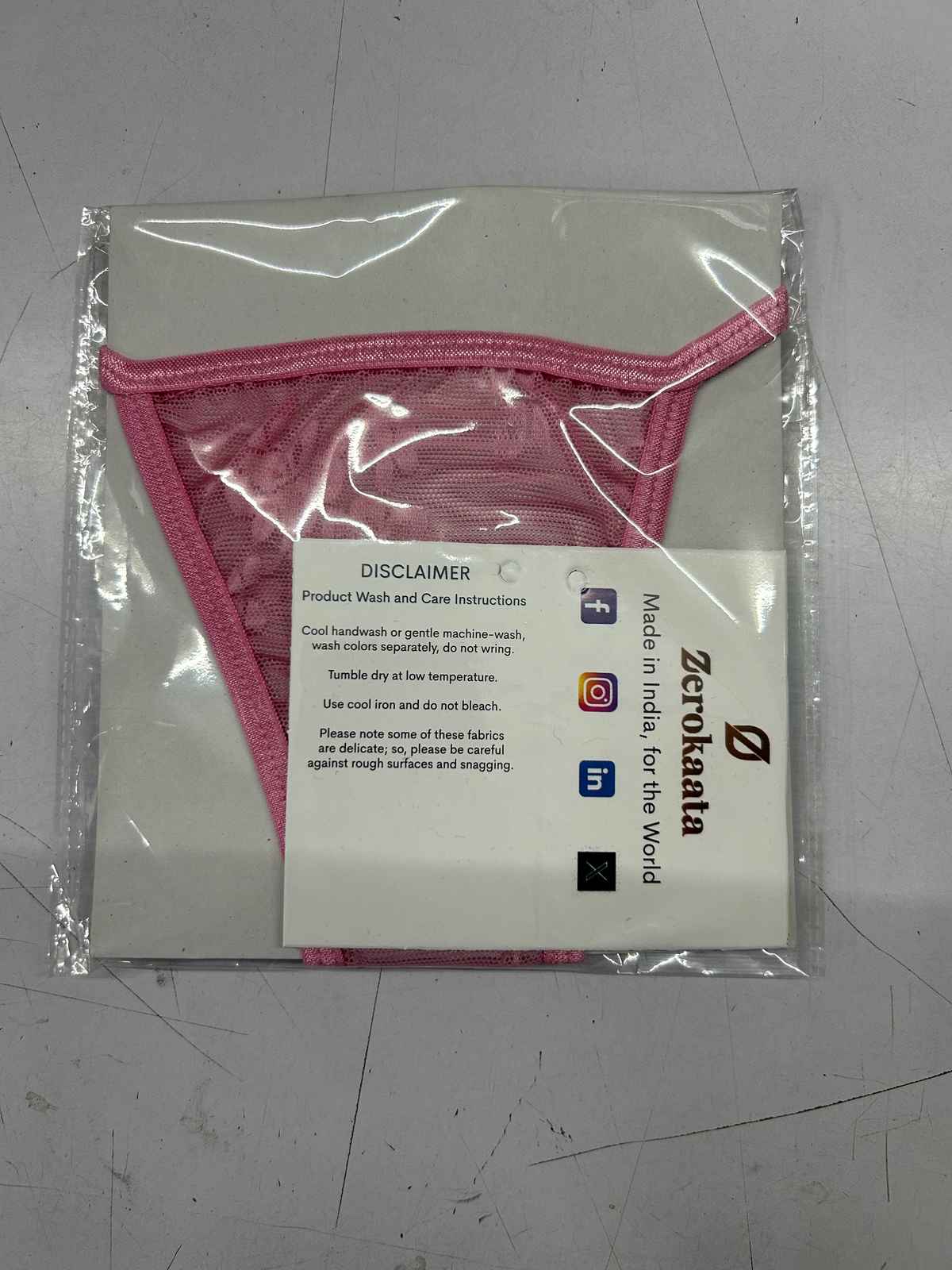 Secrets By Zerokaata Lace Thong Briefs Panty For Women | Pink - Onesize