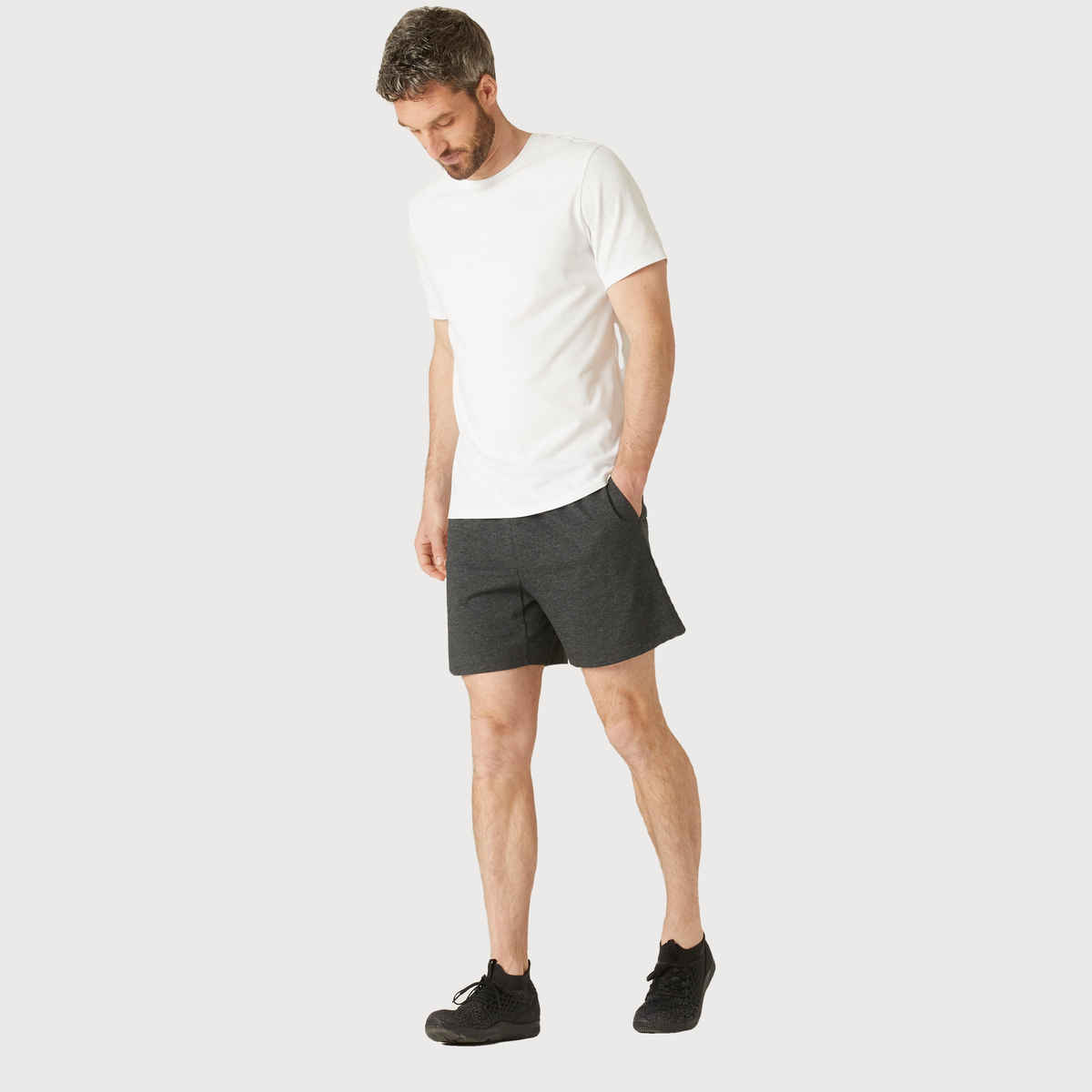 Decathlon | Domyos Men's Cotton Gym Shorts - Dark Grey, S