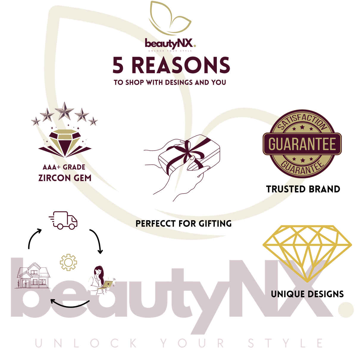 BeautyNX Gold Bow Necklace, Bracelet & Earrings Combo Set for Women