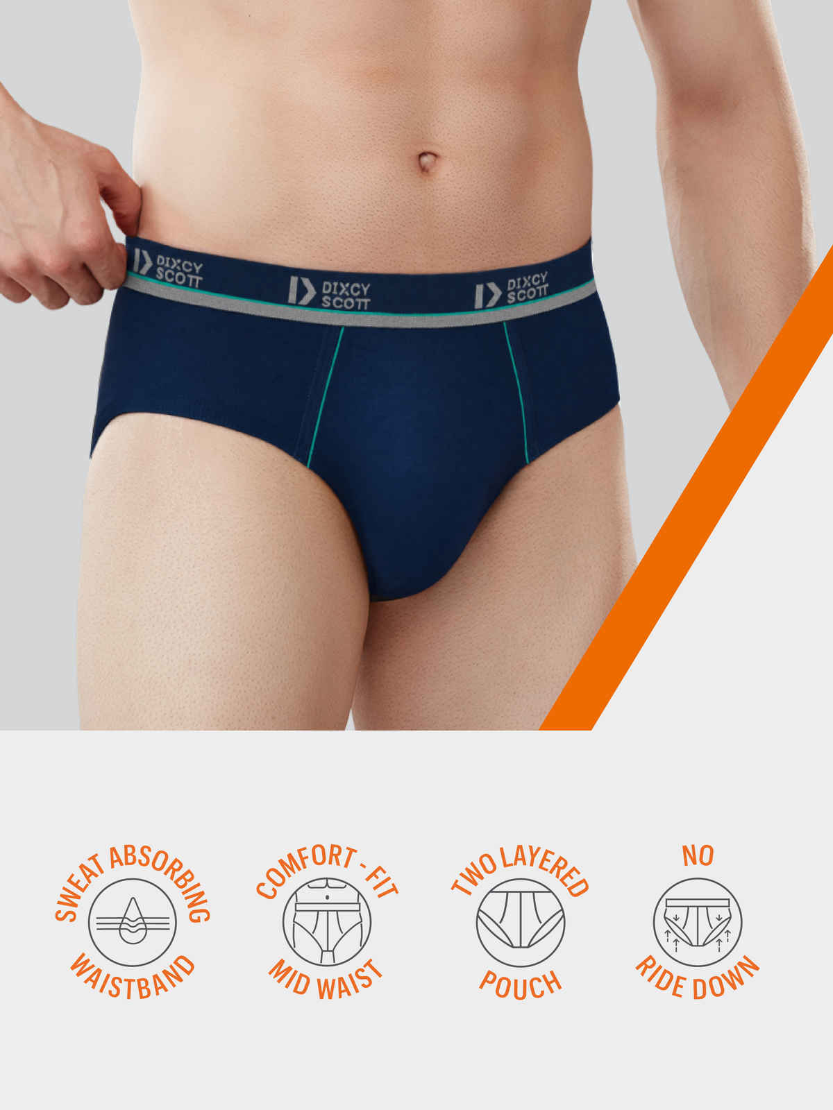 Dixcy Scott Men's Replay Brief | 100% Combed Cotton - Soft & Breathable | Assorted