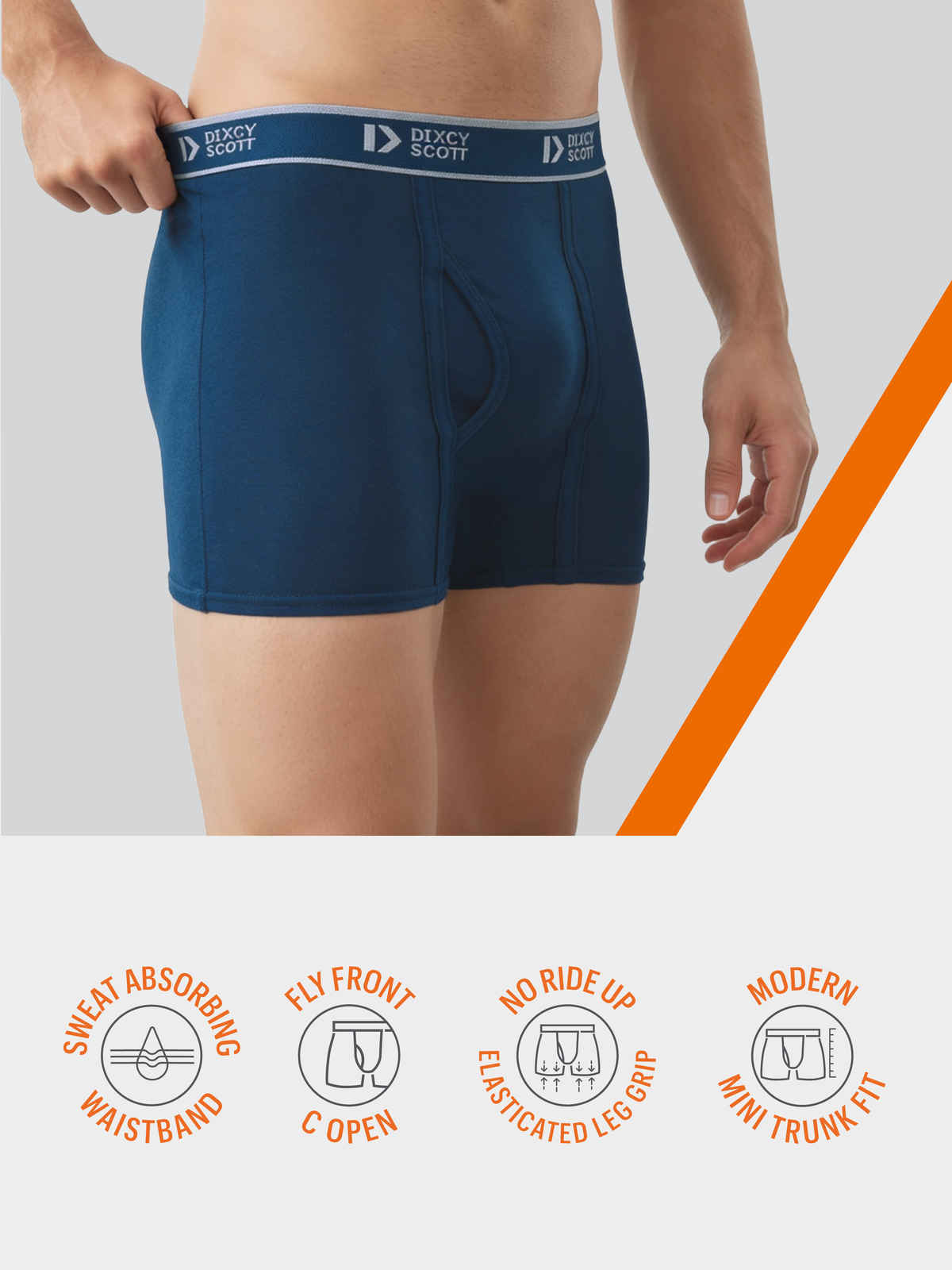 Dixcy Scott Men's Swish Trunk | 100% Combed Cotton - Soft & Breathable | Assorted