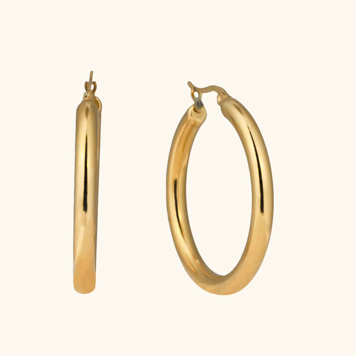 ZAISHA 18K Gold Plated Statement Zella Hoops | Large | Birthday | Anniversary | Valentines gift