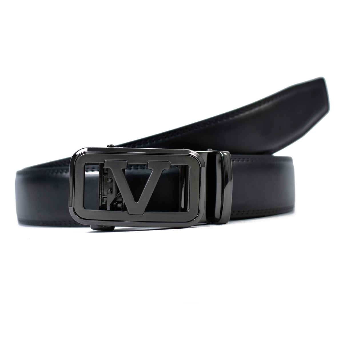 Wildhorn Men's Premium Leather Belt with Auto-Lock Buckle | Black