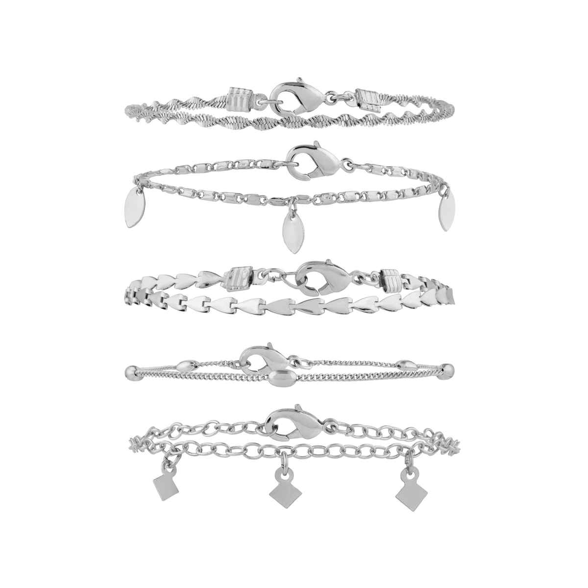 Accessorize London Women Pack Of 5 Delicate Bracelet Chain