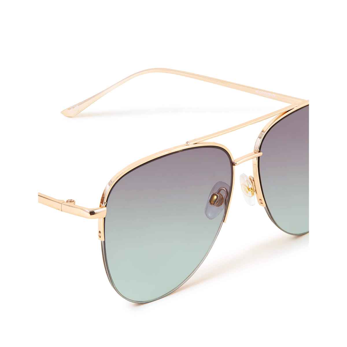 Accessorize London Women's Half Frame Aviator Sunglasses | Green