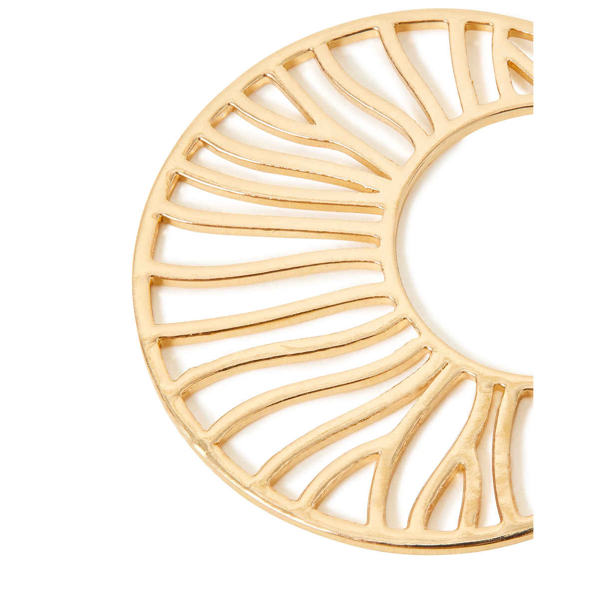 Accessorize London Women's Gold Cutout Crescent Hoop Earring - Gold
