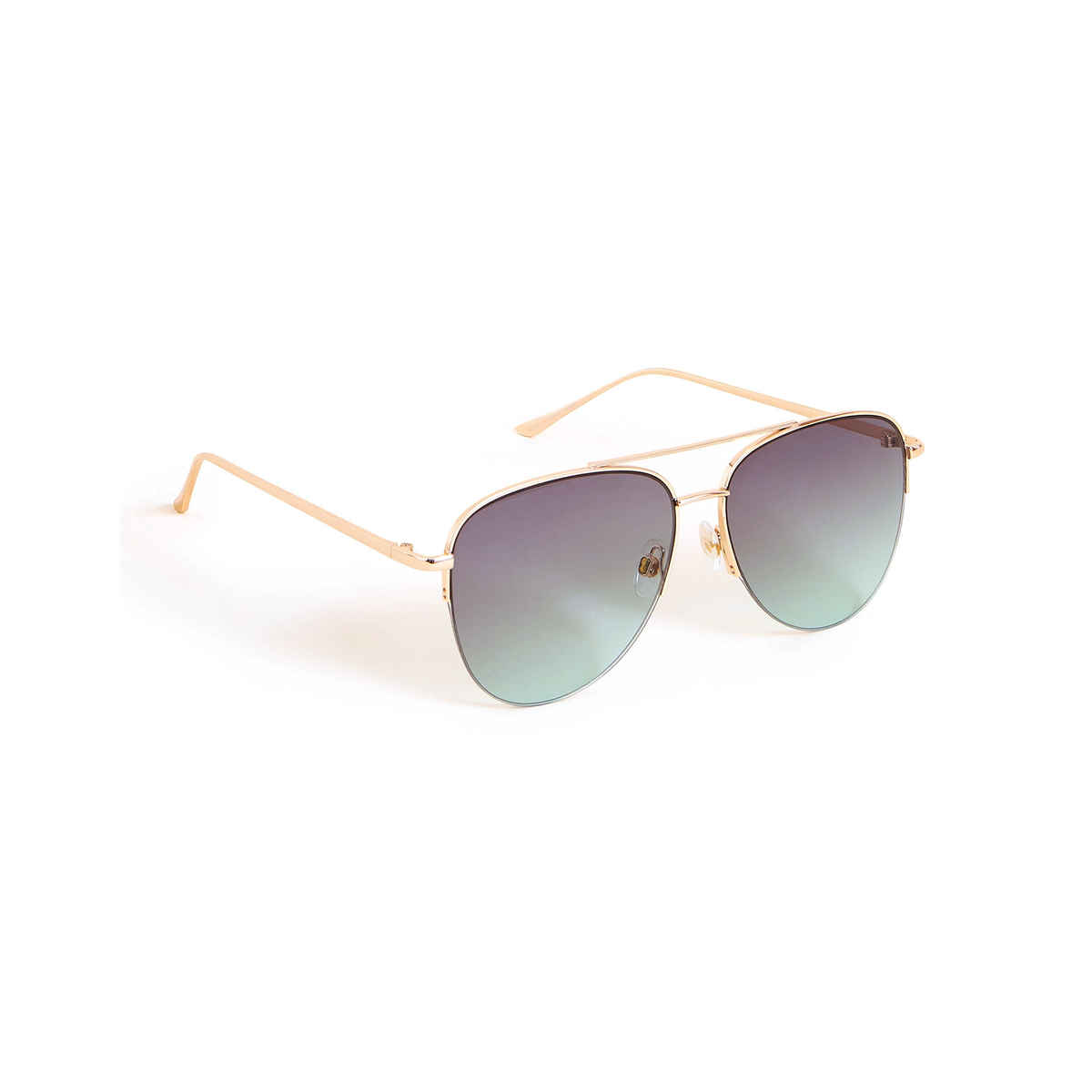 Accessorize London Women's Half Frame Aviator Sunglasses | Green