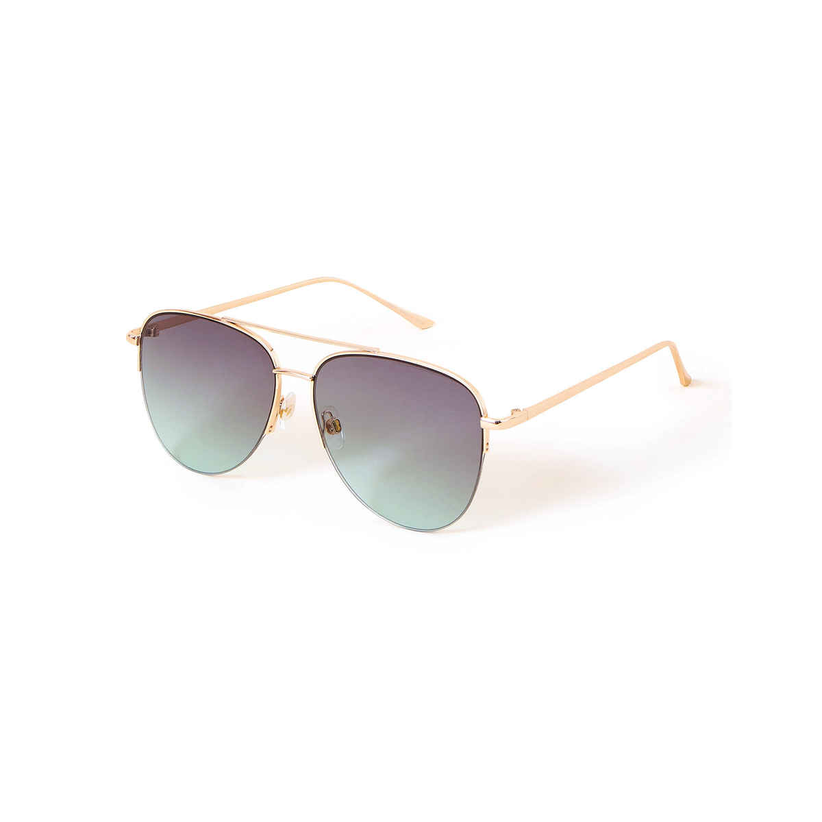 Accessorize London Women's Half Frame Aviator Sunglasses | Green
