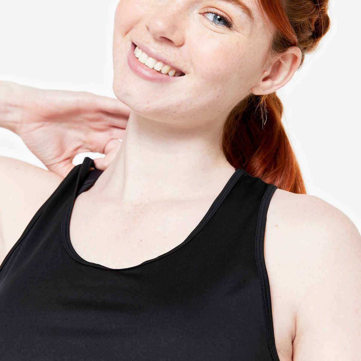 Decathlon Domyos Women Quick-Dry Gym Tank Top | Black - M