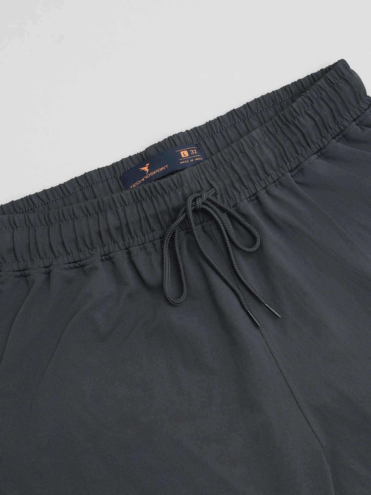 Technosport Men Poly Solid Slim Fit Sports Shorts with ELASTO LITE | Black | XL