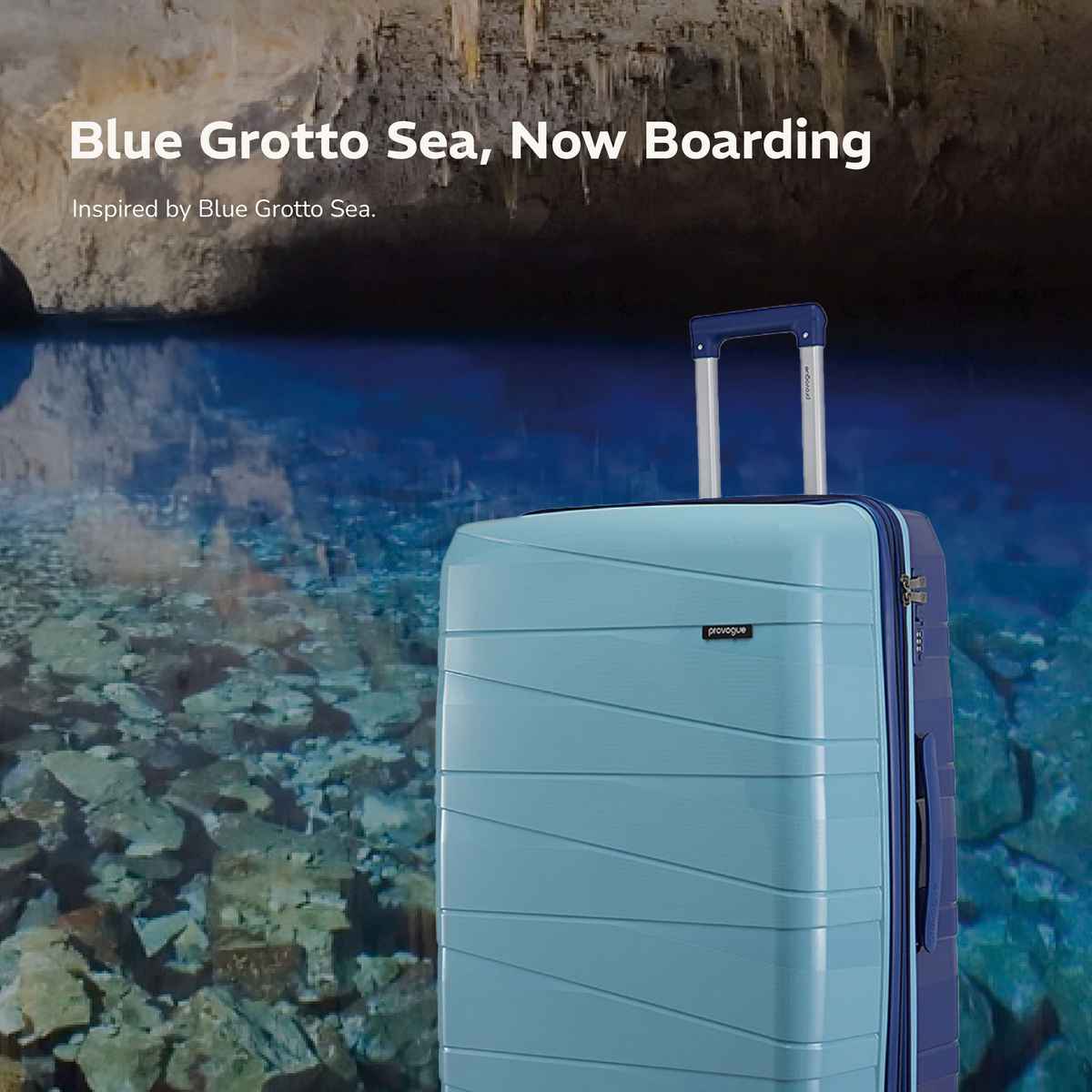 Provogue Azure Hard-Sided PP Large Check-in Luggage Trolley Bag | Saphire-Peacock Blue - 75 cm