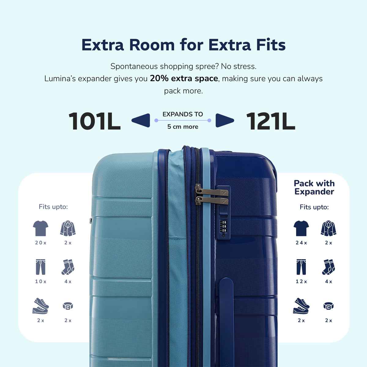 Provogue Azure Hard-Sided PP Large Check-in Luggage Trolley Bag | Saphire-Peacock Blue - 75 cm