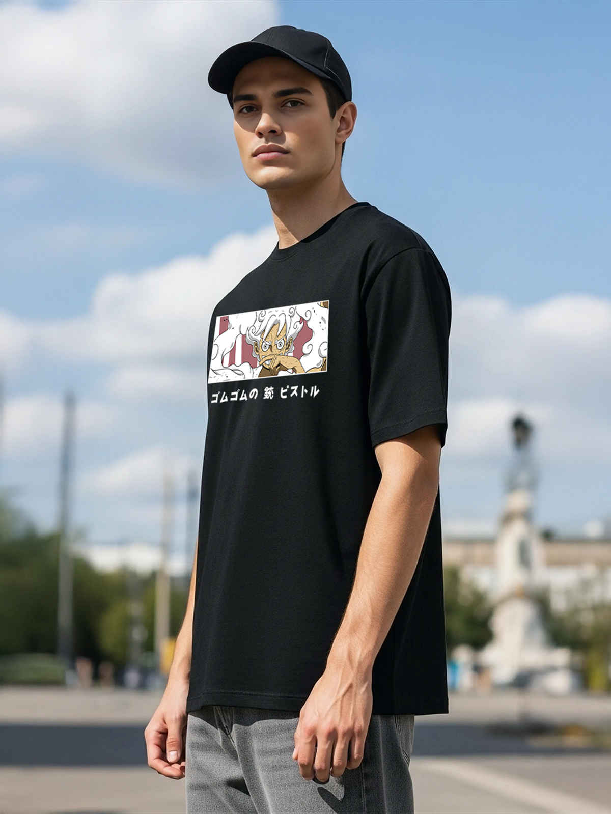 BENNY BROOKS Men's Round Neck half sleeve Oversized T-shirt |AA(ARN)BLACK133 | Black - XL