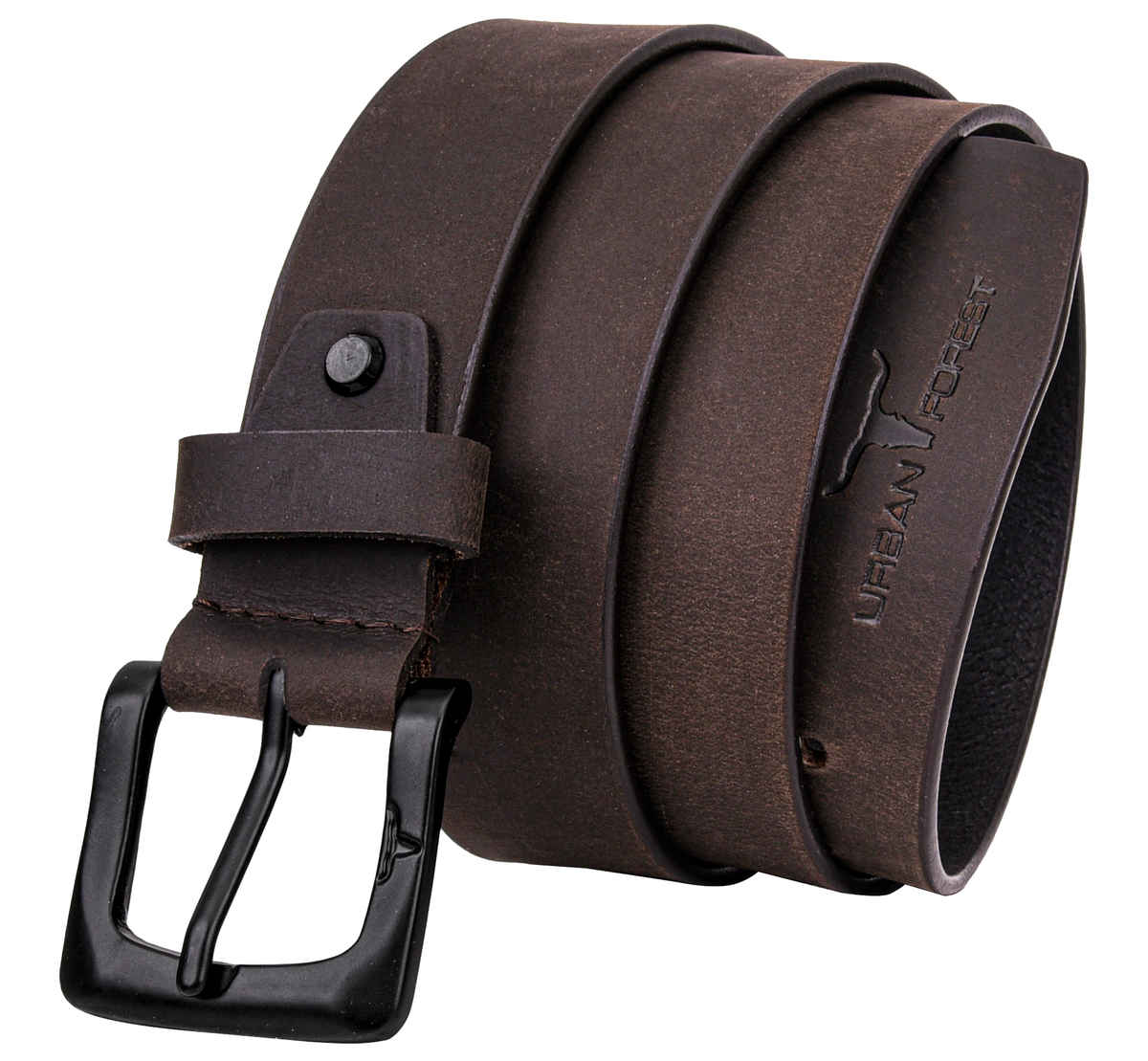 URBAN FOREST Men's Casual Leather Belt | Dark Brown