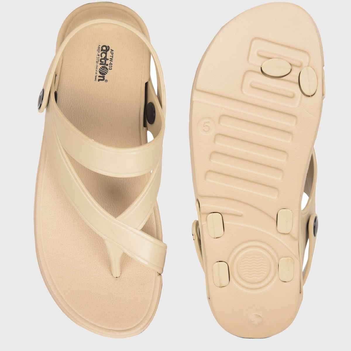 Action Women's Aptw-33 Backstrap Sandals | Office Wear | Comtable Sandals | Beige - UK 6