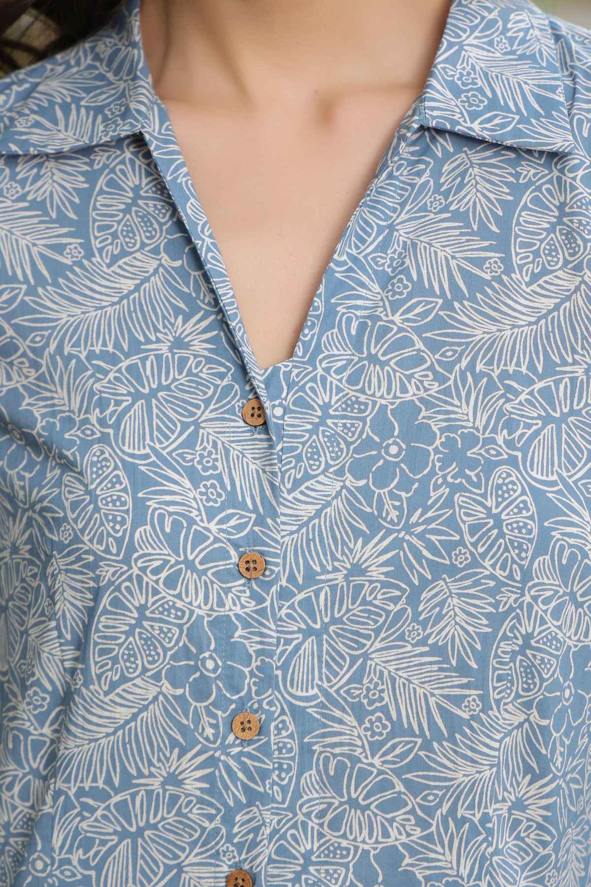 Jisora Women's Cotton Flex Jumpsuit (JS2552) | Blue - XL