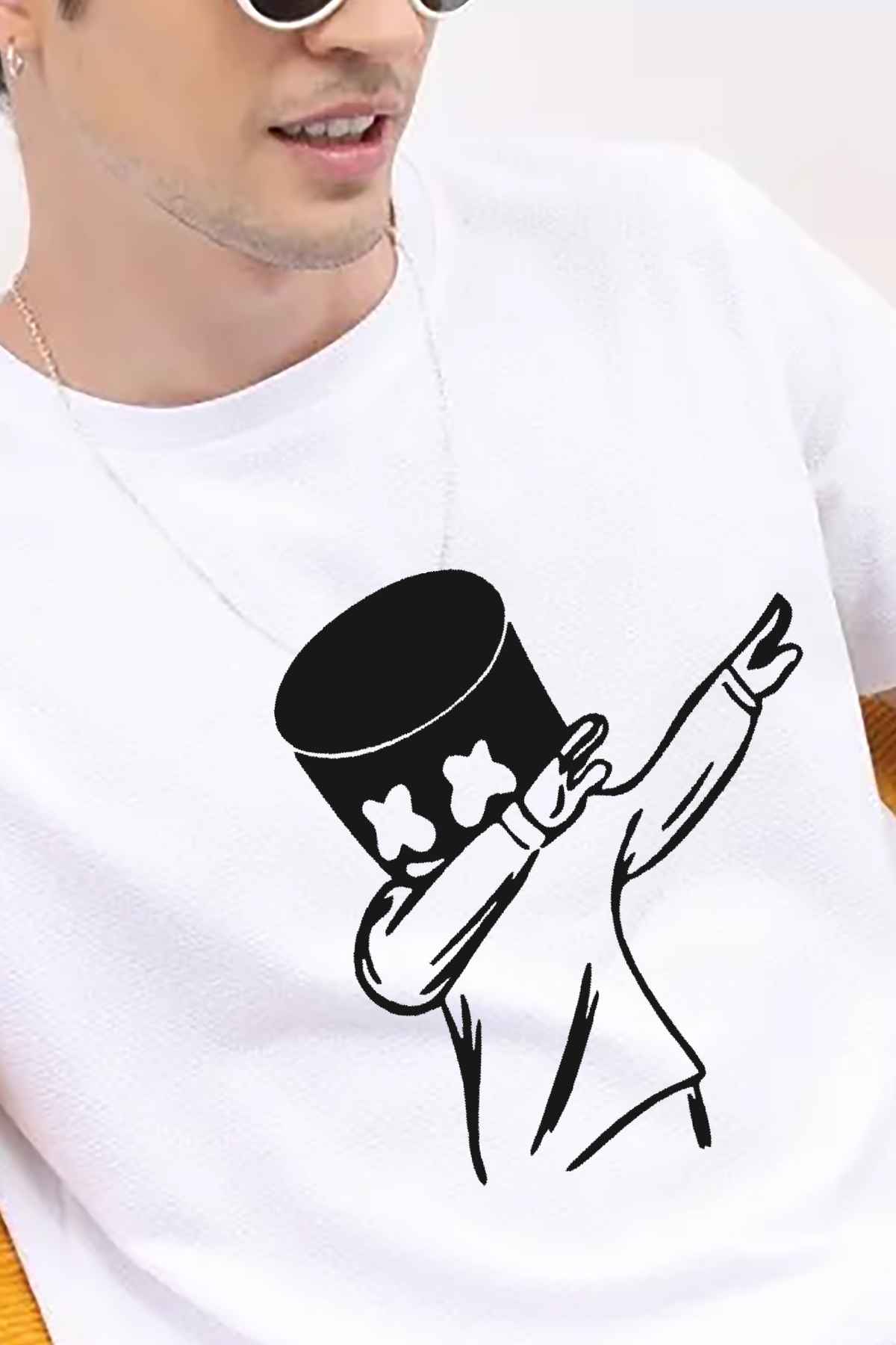 De Tees Men's Half Sleeve T-shirt | MHS-MARSH | White - S