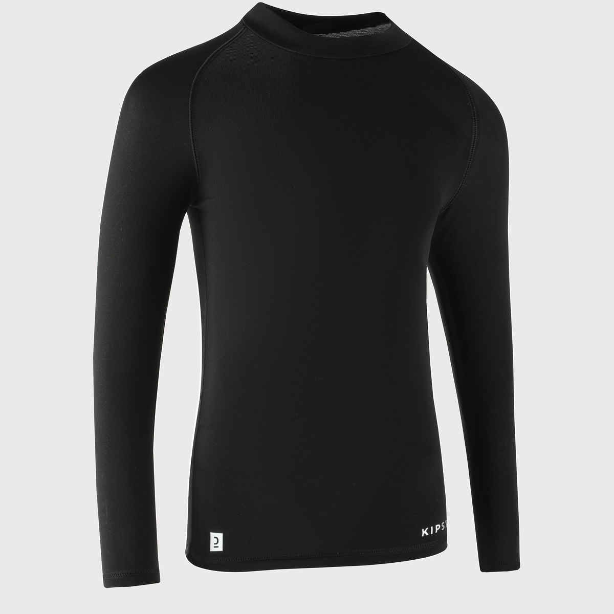 Decathlon | Kipsta Kids Football Long-Sleeve Compression Base Layer T-shirt | Black - 7-8 Years