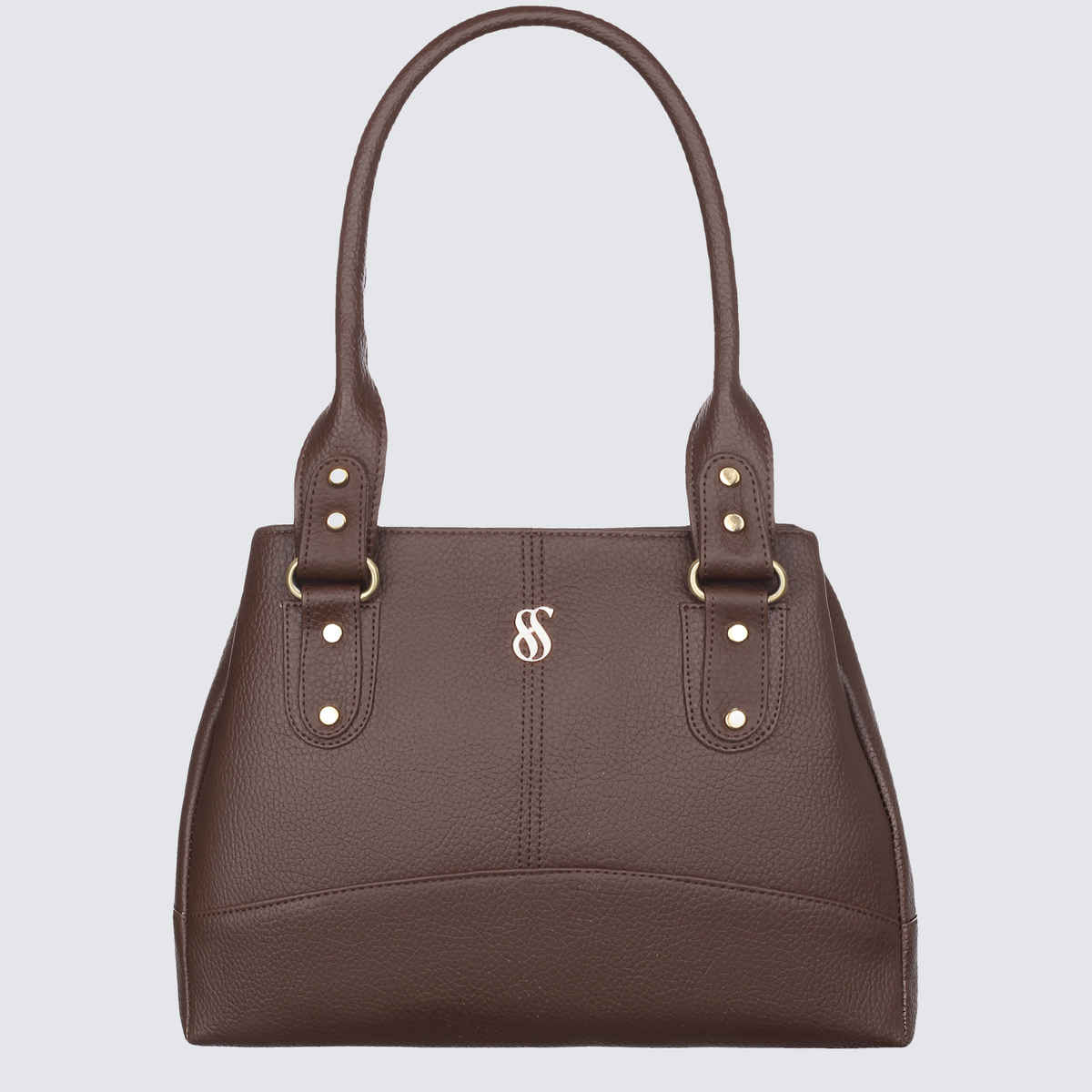 Fostelo Women's Vegan Leather Catlin Luxe Shoulder Bag | Ladies Purse Handbag | Brown - Large