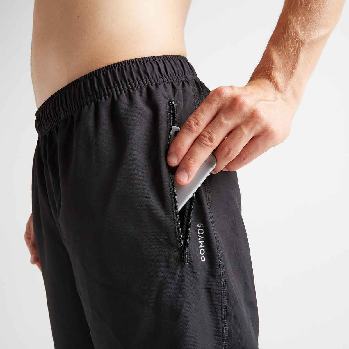 Domyos By Decathlon | Men Quick Dry Zip Pocket Gym Trackpant - Black, XL (L31)