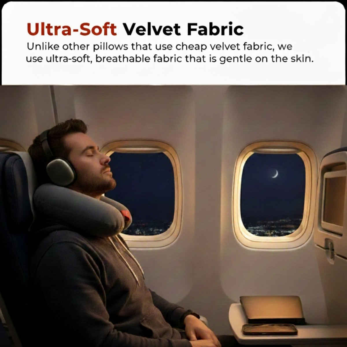 Trajectory Unisex Solid Polyester Neck Pillow | Grey - One Size