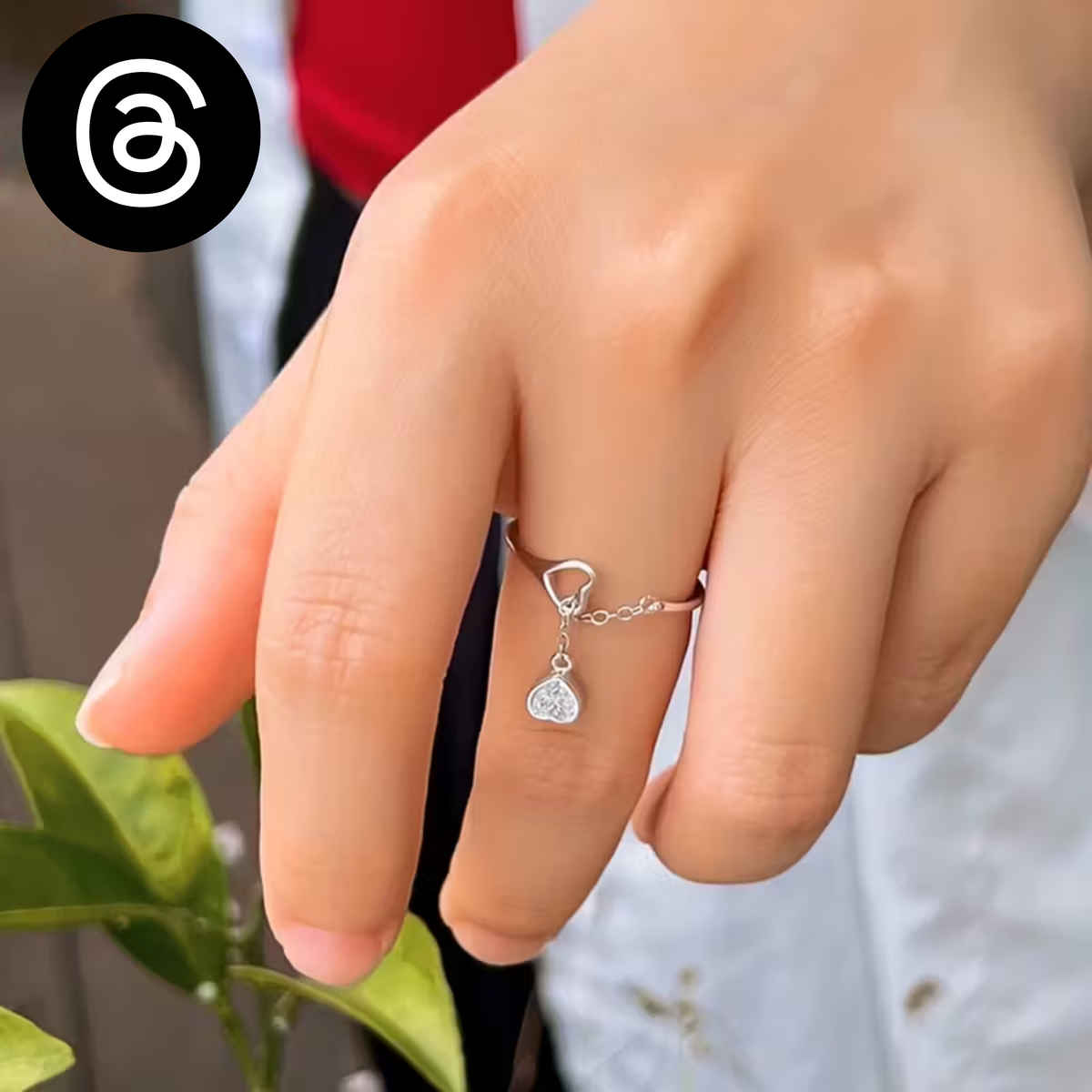 BeautyNX Heart Dangle Silver Ring | Silver | BNX-RNG-0019