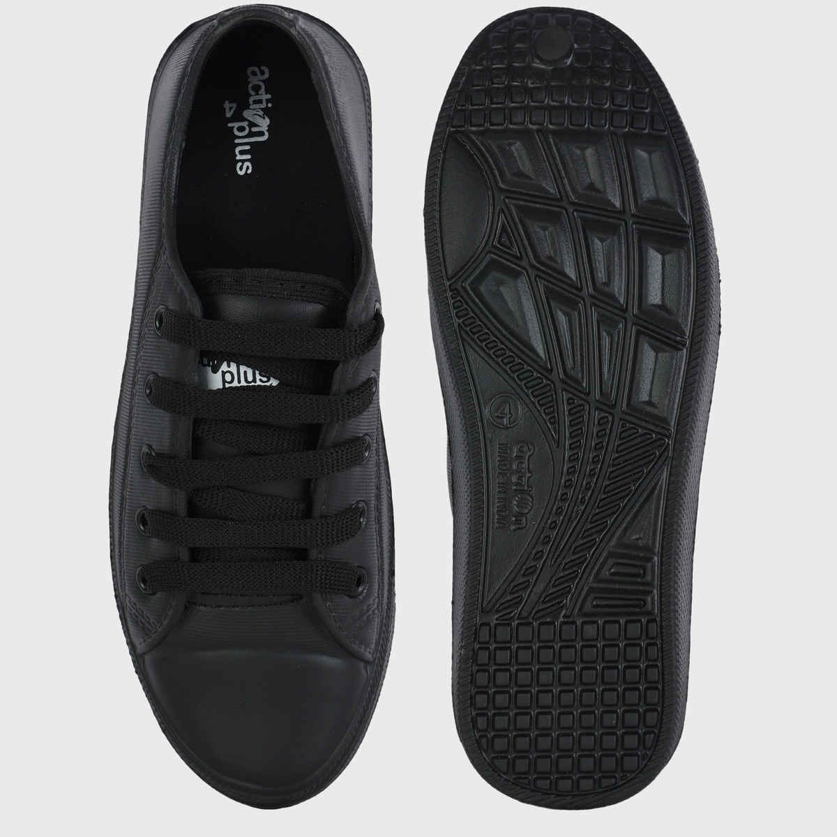 Action Kids School Shoes | AN-05 | Black - UK 8