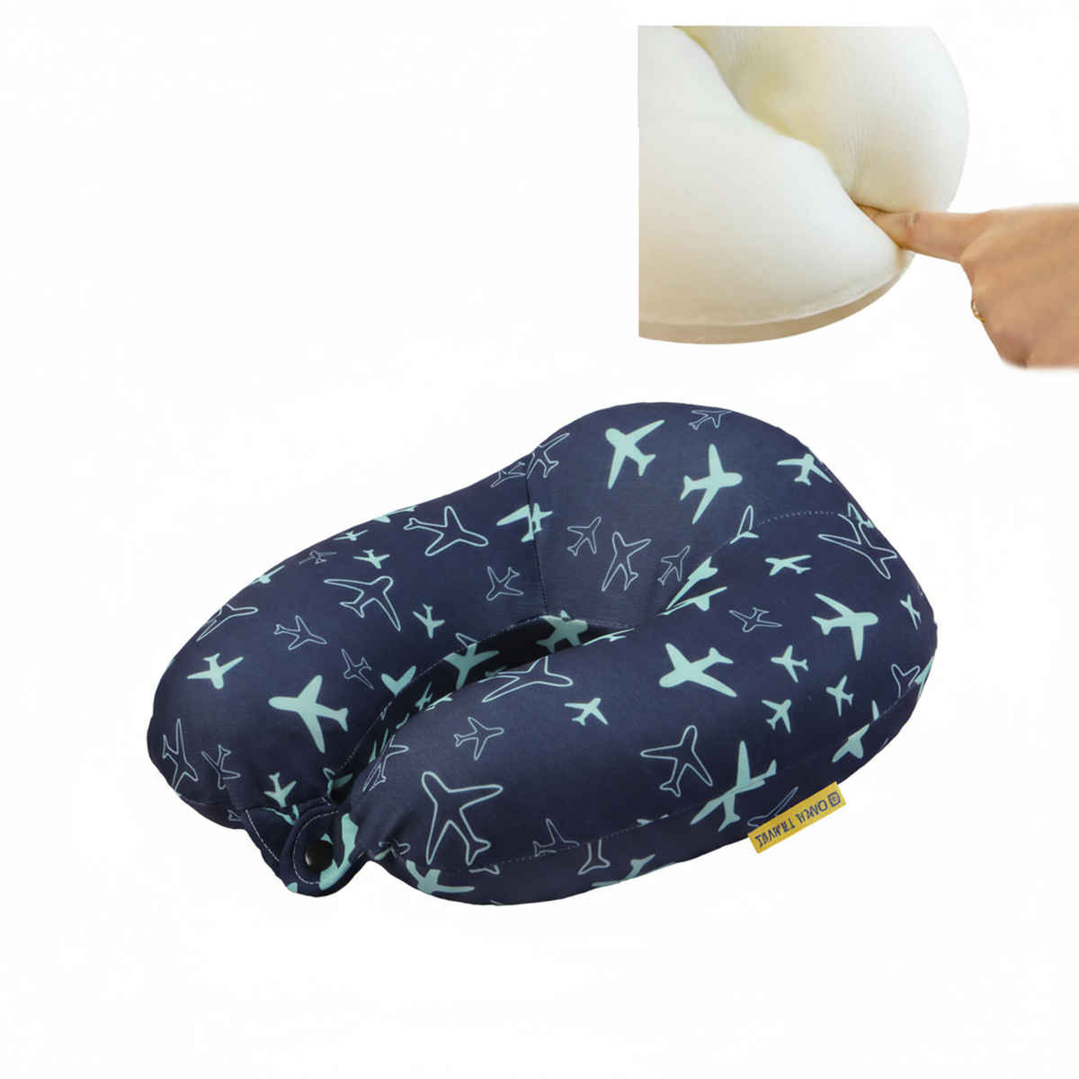 ORKA Unisex Printed Spandex Neck Pillow | Blue - One Size