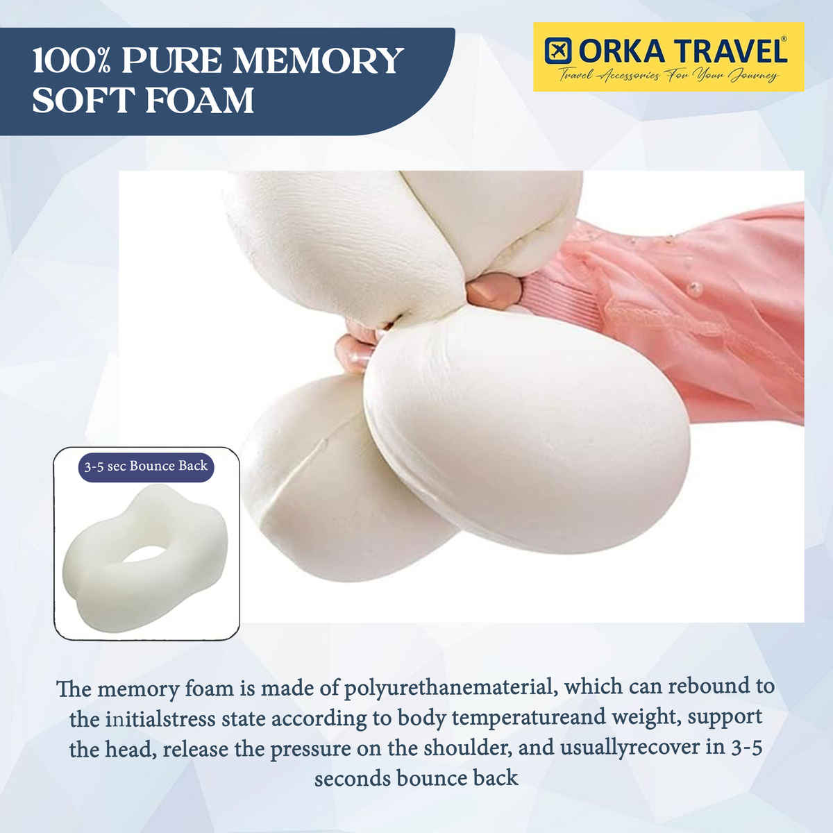 ORKA Unisex Solid Supersoft Neck Pillow | Grey - One Size