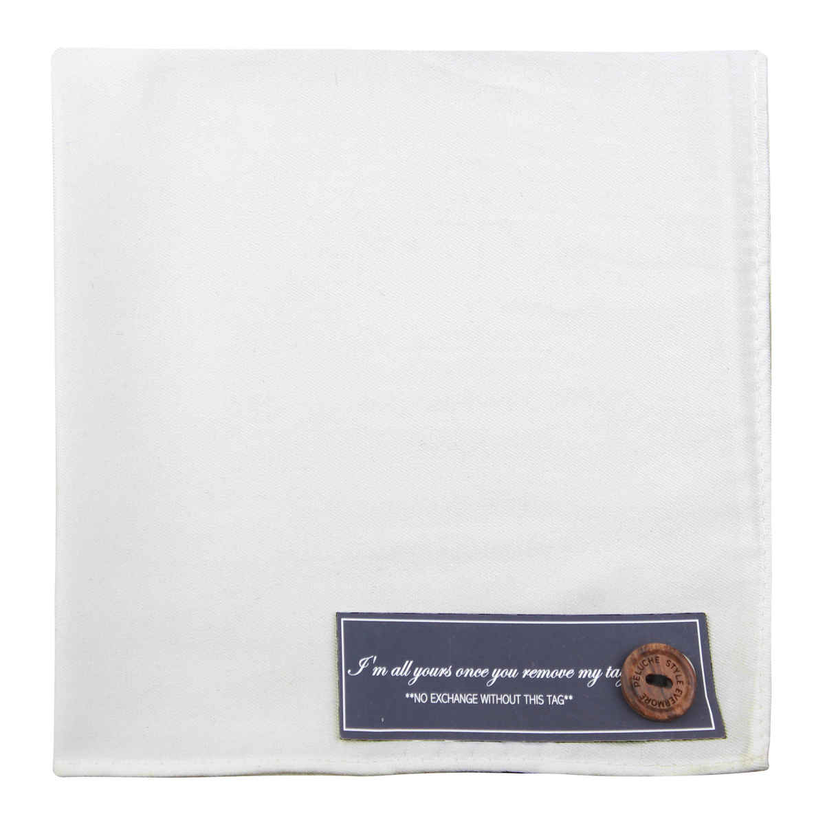 Peluche Unisex Solid Cotton Pocket Square | White