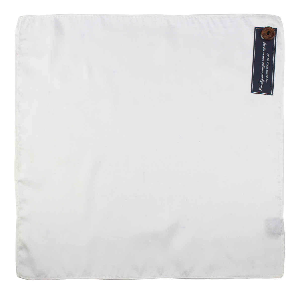 Peluche Unisex Solid Cotton Pocket Square | White