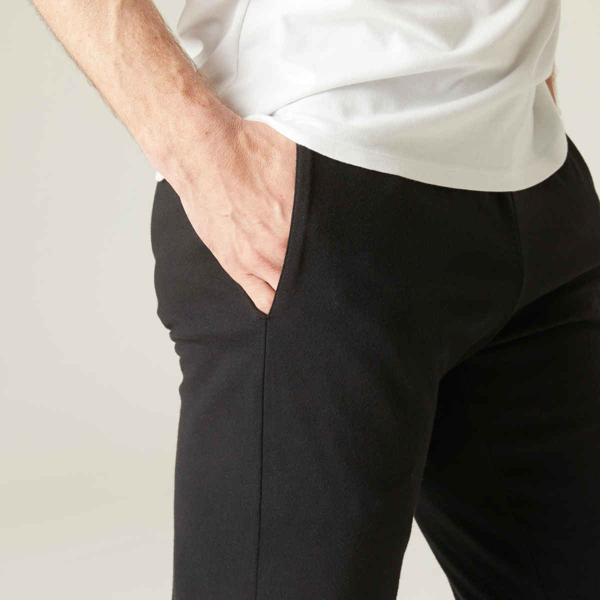 Decathlon Domyos Men Cotton Fitness Trackpants | Black | L