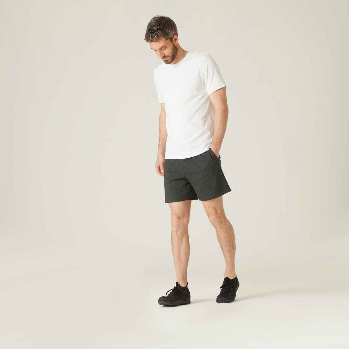 Decathlon Domyos Men's Cotton Gym Shorts | Dark Grey | S