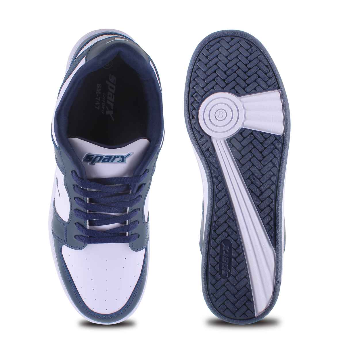 Sparx Men's Shoes SM 747 | White and Navy - UK 8