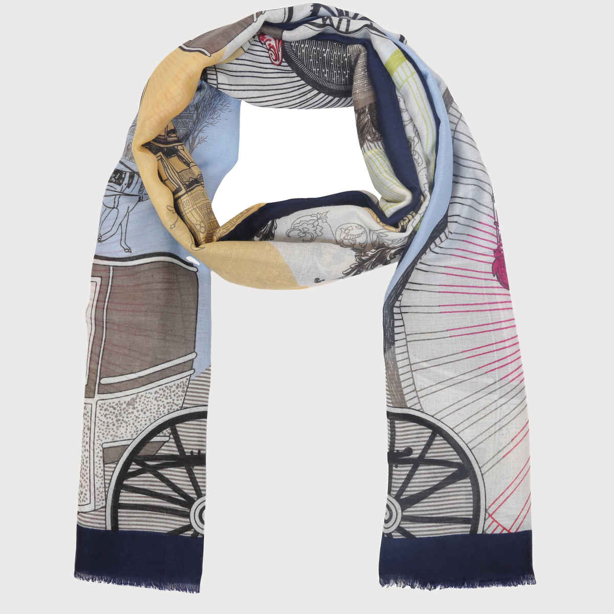 Fabseasons Women's Printed Scarf | Navy - One Size